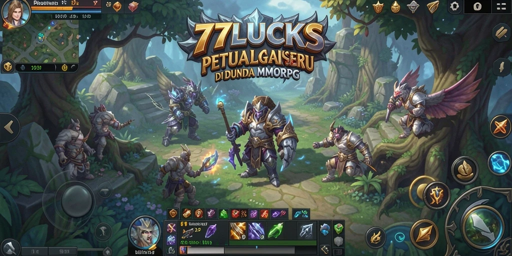 Screenshot gameplay 77LUCKS yang menampilkan aksi seru dalam dunia MMORPG.