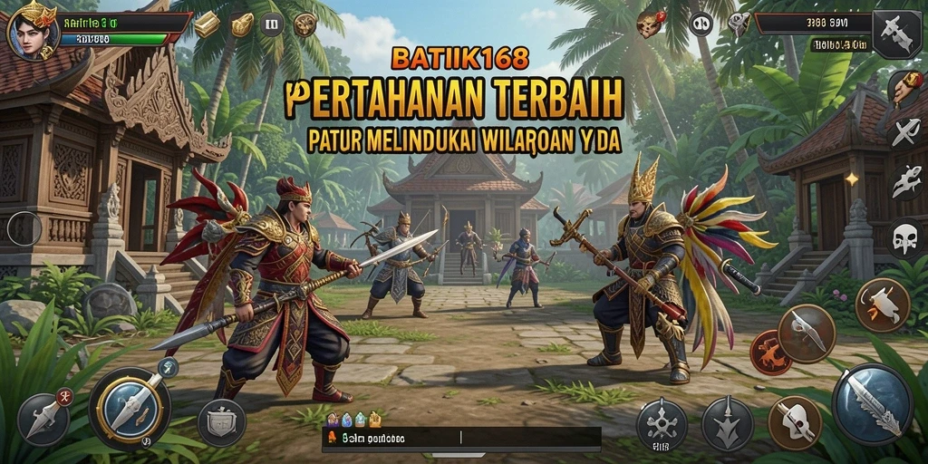 Tampilan gameplay menakjubkan di BATIK168 dengan menara pertahanan yang strategis.