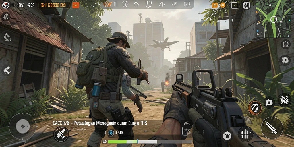 Gameplay seru dalam CACOR78 yang menampilkan aksi pertempuran TPS.