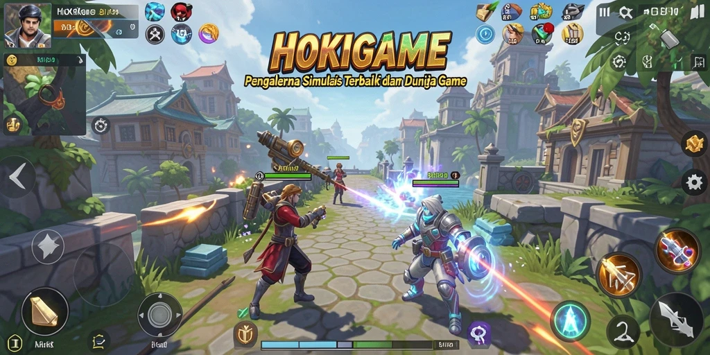 Tampilan gameplay HOKIGAME yang menarik dan beragam aktivitas simulator.