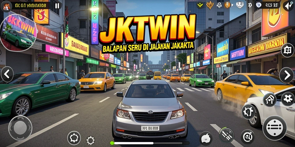 Gameplay Racing JKTWIN yang mendebarkan dan penuh aksi.