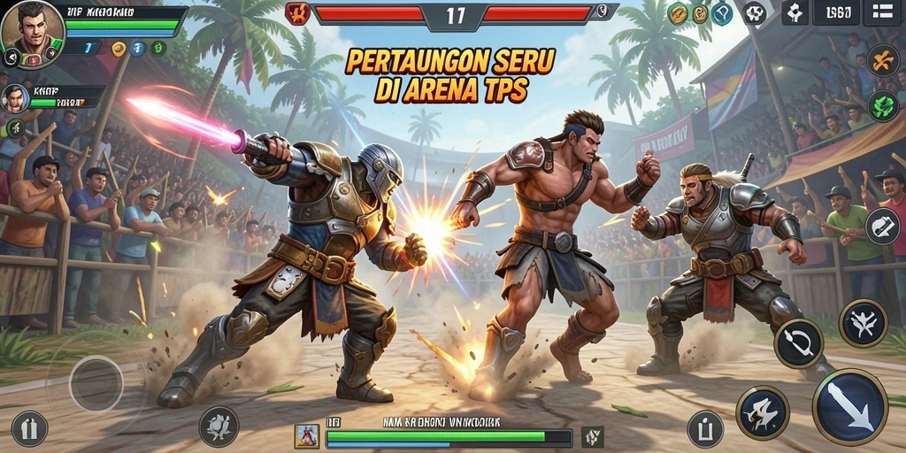 Tampilan gameplay KKRP yang seru dan menarik saat pertempuran.