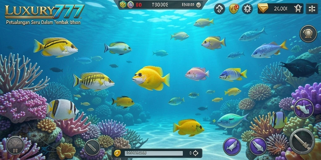 Tampilan gameplay <strong>LUXURY777</strong> dengan seru tembak ikan.