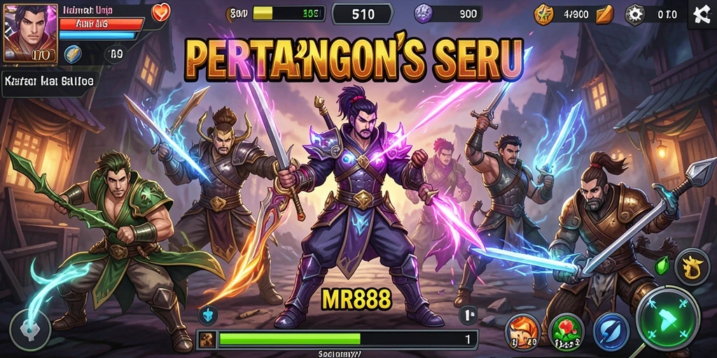 Gameplay Fighting MR888 dengan karakter dan aksi seru.