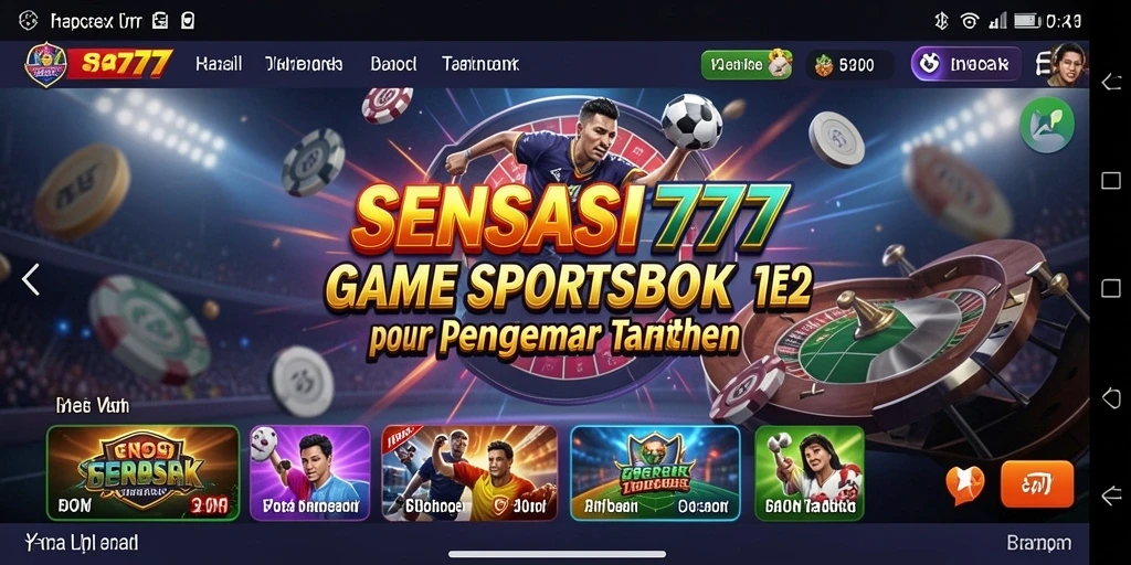 Tampilan antarmuka aplikasi SENSASI777 yang menarik dan mudah digunakan.