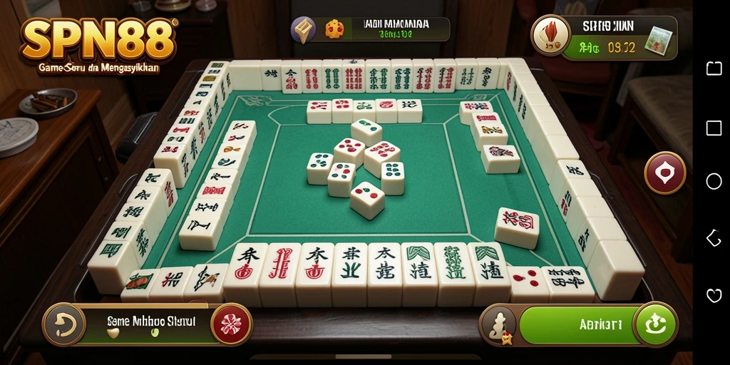 Tampilan gameplay SPN88 dengan papan Mahjong yang menawan.