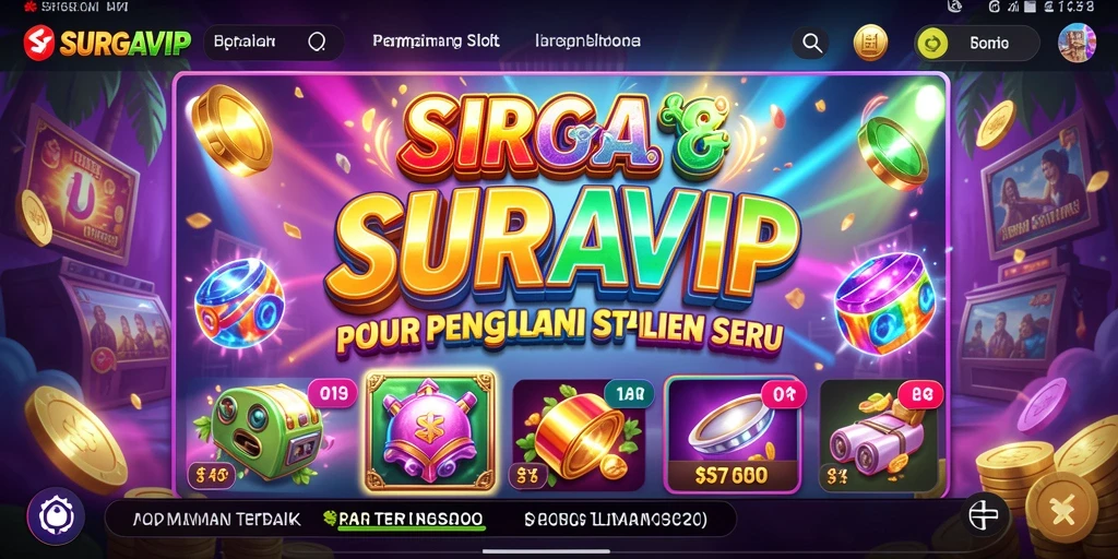 Tampilan gameplay SURGAVIP dengan gulungan berputar yang menegangkan.
