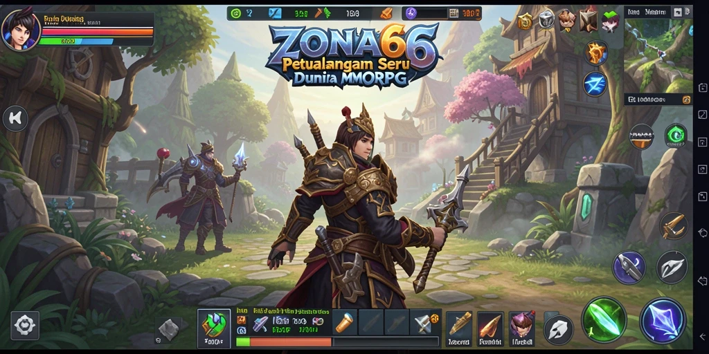 Tampilan gameplay ZONA66 dengan aksi seru dalam dunia MMORPG.