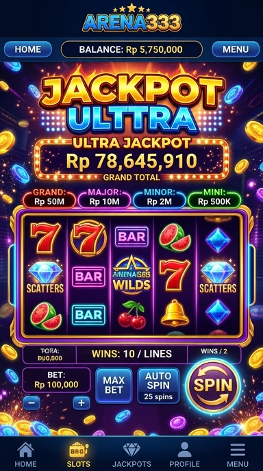 Screenshot aplikasi arena333 dengan tampilan yang menarik.