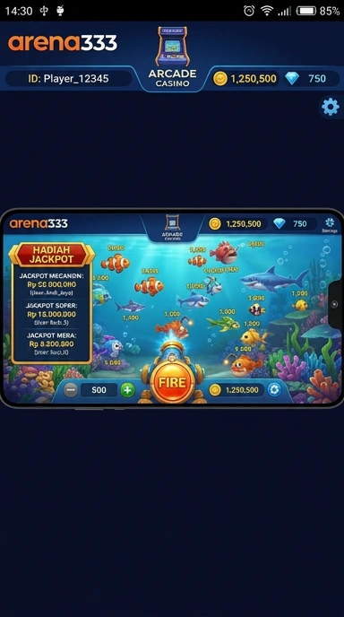 Antarmuka sederhana dan mudah diakses di arena333.